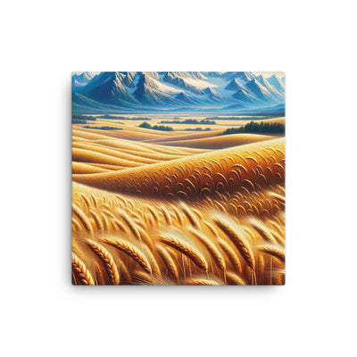 Ölgemälde eines weiten bayerischen Weizenfeldes, golden im Wind (TR) - Leinwand xxx yyy zzz 40.6 x 40.6 cm