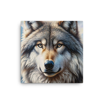 Porträt-Ölgemälde eines prächtigen Wolfes mit faszinierenden Augen (AN) - Leinwand xxx yyy zzz 40.6 x 40.6 cm