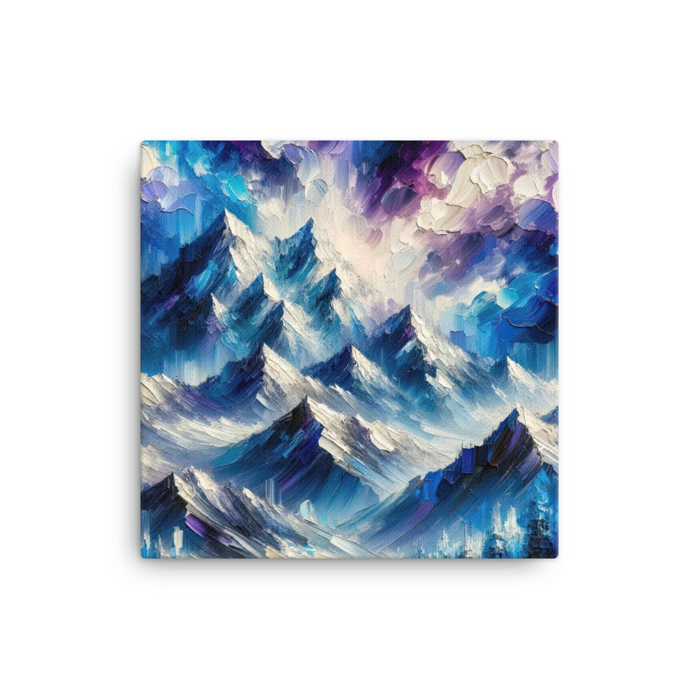 Alpenabstraktion mit dramatischem Himmel in Öl - Leinwand berge xxx yyy zzz 40.6 x 40.6 cm