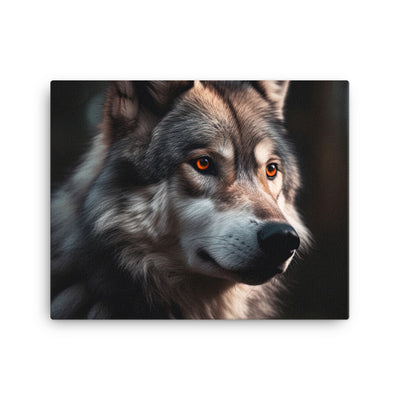 Wolf Porträt - Fotorealistische Malerei - Leinwand camping xxx 40.6 x 50.8 cm