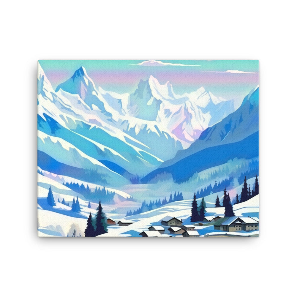 Berge und Schnee - Landschaft - Leinwand ski xxx 40.6 x 50.8 cm