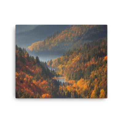 Berge, Wald und Nebel - Malerei - Leinwand berge xxx 40.6 x 50.8 cm