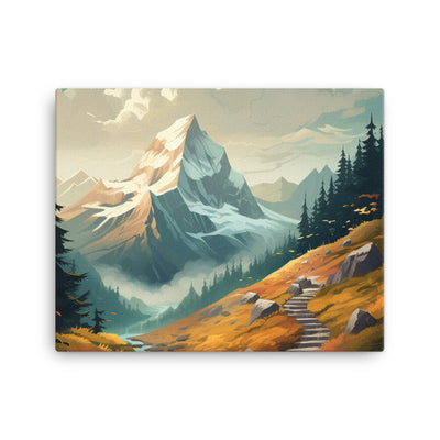 Berge, Wald und Wanderweg - Malerei - Leinwand berge xxx 40.6 x 50.8 cm