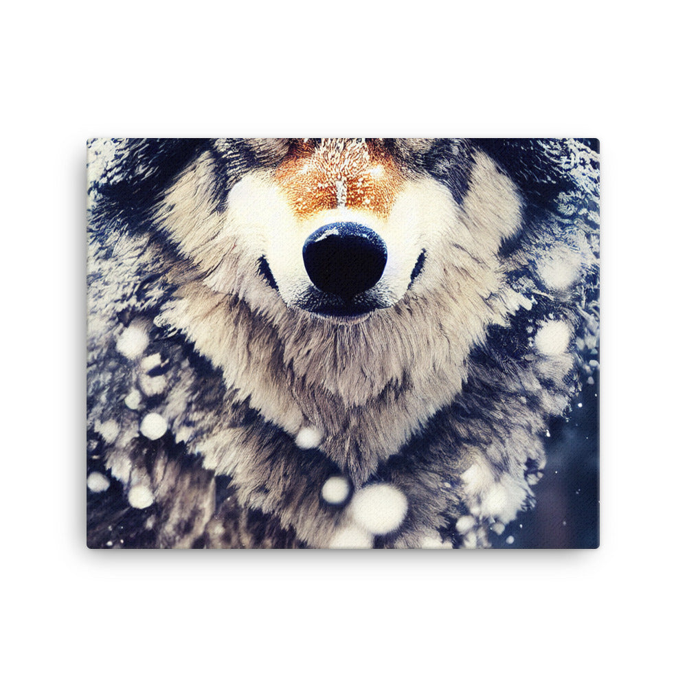 Wolf im Schnee - Episches Foto - Leinwand camping xxx 40.6 x 50.8 cm