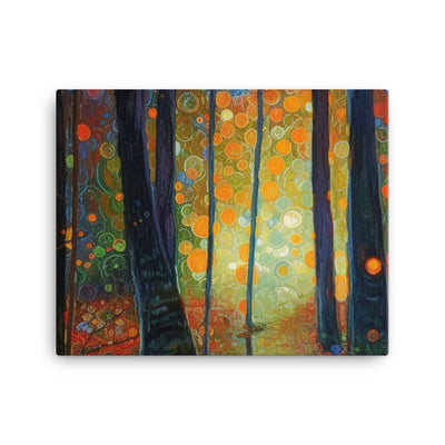 Wald voller Bäume - Herbstliche Stimmung - Malerei - Leinwand camping xxx 40.6 x 50.8 cm