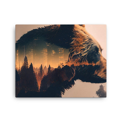 Bär und Bäume Illustration - Leinwand camping xxx 40.6 x 50.8 cm