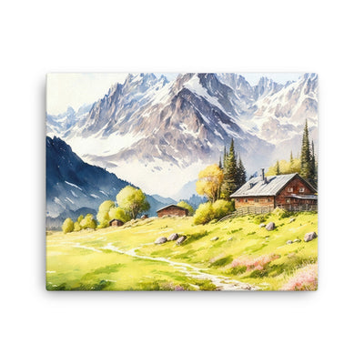 Epische Berge und Berghütte - Landschaftsmalerei - Leinwand berge xxx 40.6 x 50.8 cm