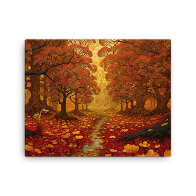 Wald im Herbst und kleiner Bach - Leinwand camping xxx 40.6 x 50.8 cm