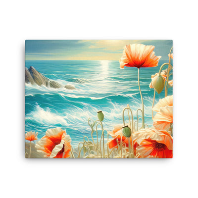 Blumen, Meer und Sonne - Malerei - Leinwand camping xxx 40.6 x 50.8 cm