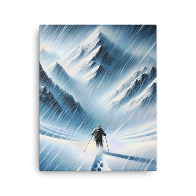 Wanderer und Bergsteiger im Schneesturm: Acrylgemälde der Alpen - Leinwand wandern xxx yyy zzz 40.6 x 50.8 cm