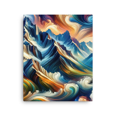 Abstrakte Kunst der Alpen mit lebendigen Farben und wirbelnden Mustern, majestätischen Gipfel und Täler - Leinwand berge xxx yyy zzz 40.6 x 50.8 cm