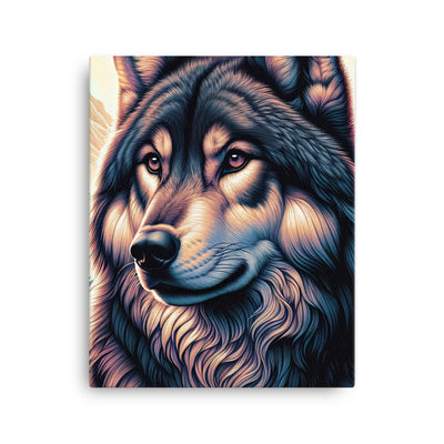 Majestätischer, glänzender Wolf in leuchtender Illustration (AN) - Leinwand xxx yyy zzz 40.6 x 50.8 cm