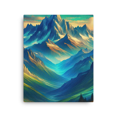 Atemberaubende alpine Komposition mit majestätischen Gipfeln und Tälern - Leinwand berge xxx yyy zzz 40.6 x 50.8 cm