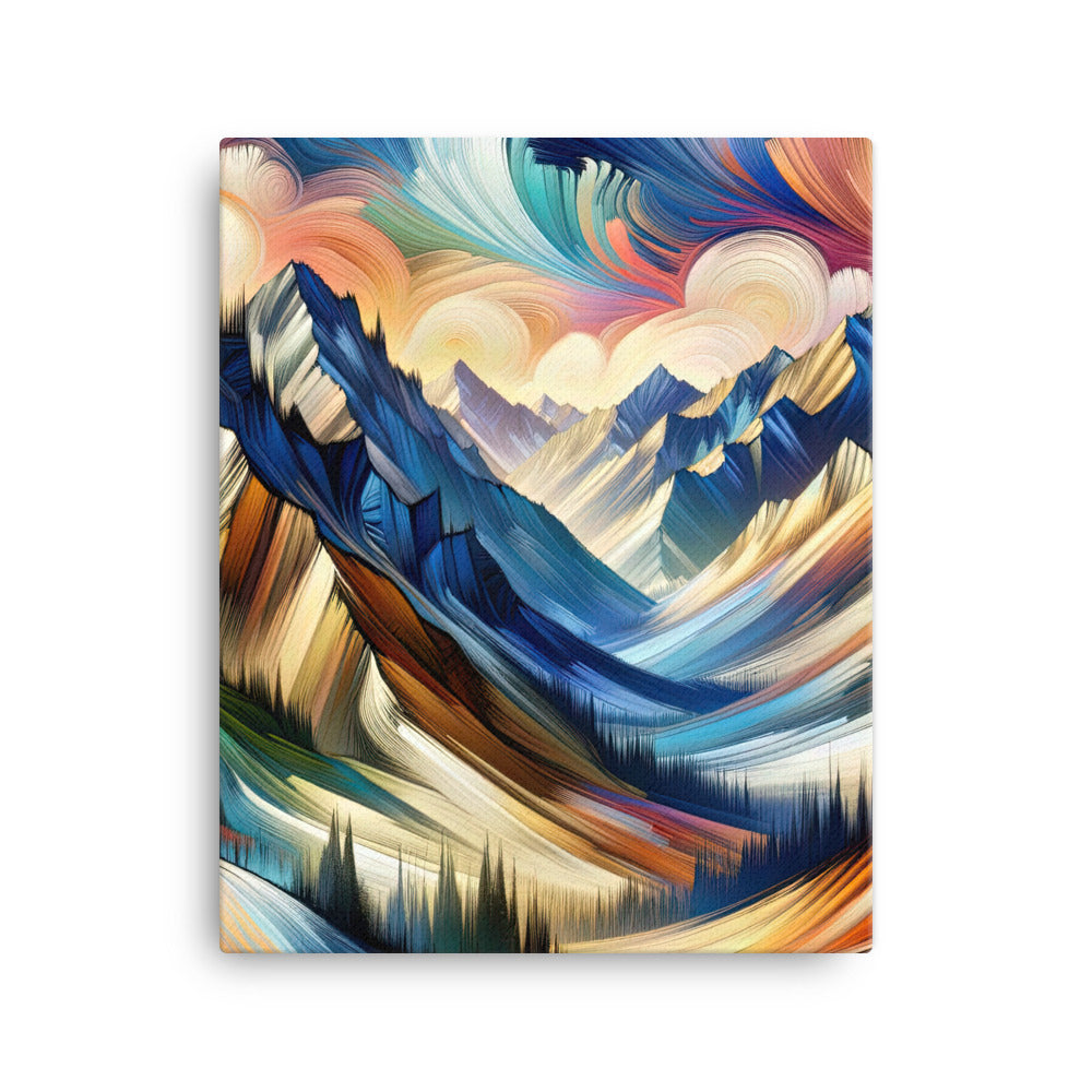 Alpen in abstrakter Expressionismus-Manier, wilde Pinselstriche - Leinwand berge xxx yyy zzz 40.6 x 50.8 cm