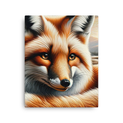 Ölgemälde eines nachdenklichen Fuchses mit weisem Blick - Leinwand camping xxx yyy zzz 40.6 x 50.8 cm