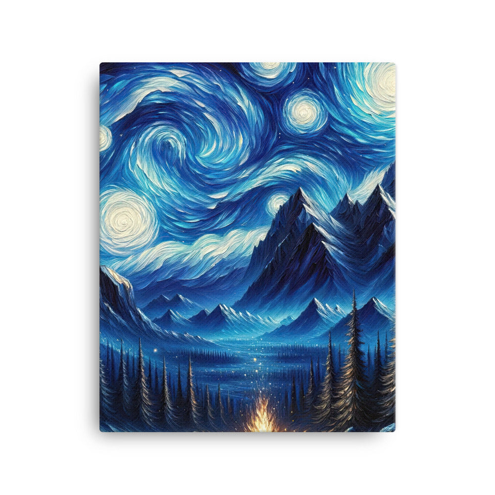 Sternennacht-Stil Ölgemälde der Alpen, himmlische Wirbelmuster - Leinwand berge xxx yyy zzz 40.6 x 50.8 cm