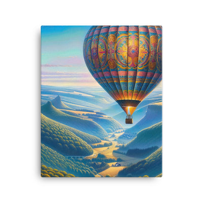 Ölgemälde einer ruhigen Szene mit verziertem Heißluftballon - Leinwand berge xxx yyy zzz 40.6 x 50.8 cm