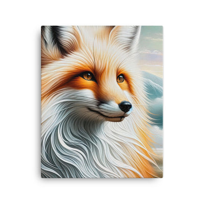 Ölgemälde eines anmutigen, intelligent blickenden Fuchses in Orange-Weiß - Leinwand camping xxx yyy zzz 40.6 x 50.8 cm