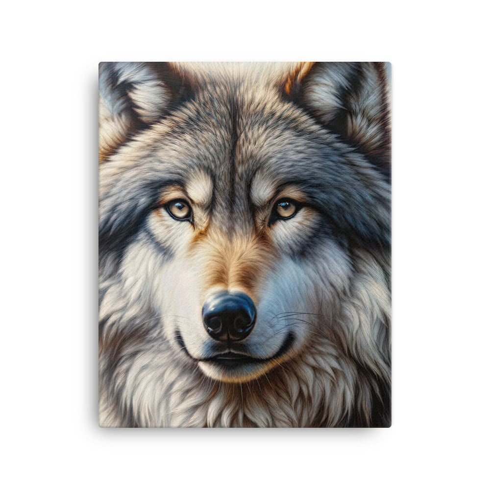 Porträt-Ölgemälde eines prächtigen Wolfes mit faszinierenden Augen (AN) - Leinwand xxx yyy zzz 40.6 x 50.8 cm