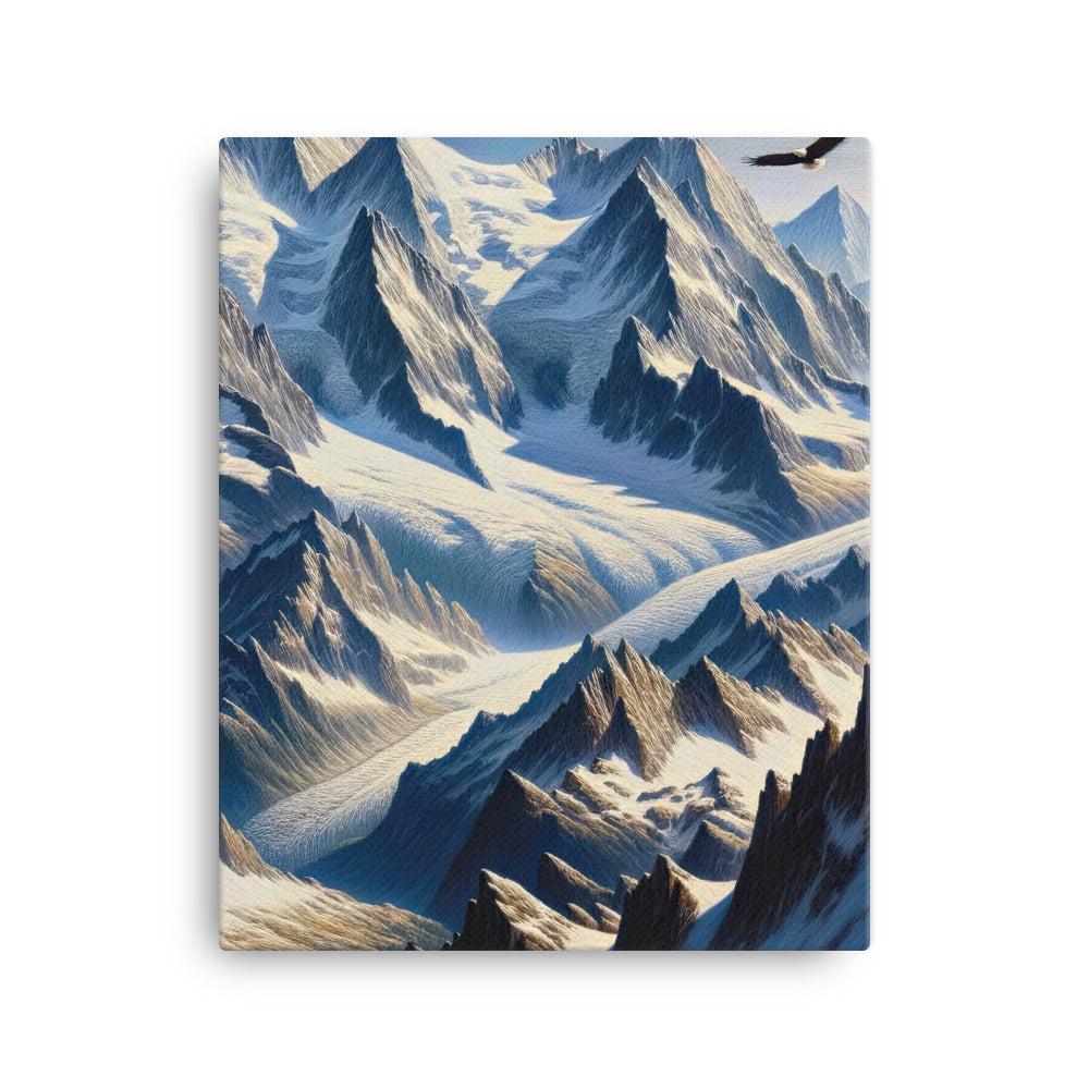 Ölgemälde der Alpen mit hervorgehobenen zerklüfteten Geländen im Licht und Schatten - Leinwand berge xxx yyy zzz 40.6 x 50.8 cm