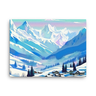Berge und Schnee - Landschaft - Leinwand ski xxx 45.7 x 61 cm