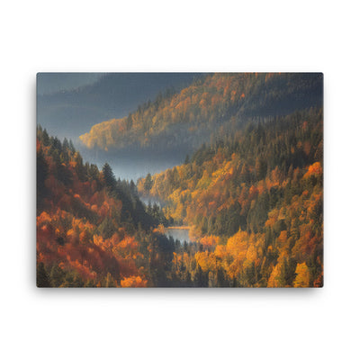 Berge, Wald und Nebel - Malerei - Leinwand berge xxx 45.7 x 61 cm