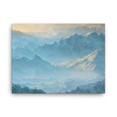 Schöne Berge mit Nebel bedeckt - Ölmalerei - Leinwand berge xxx 45.7 x 61 cm