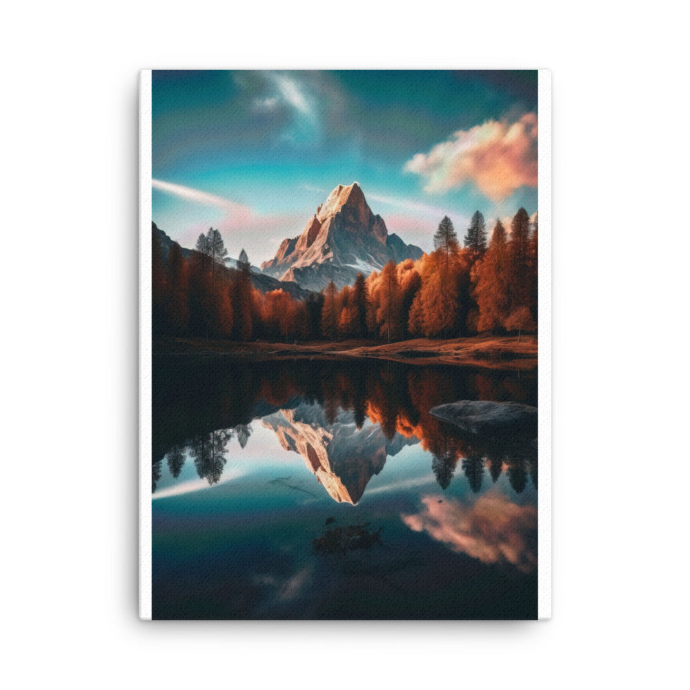 Bergsee, Berg und Bäume - Foto - Leinwand berge xxx 45.7 x 61 cm
