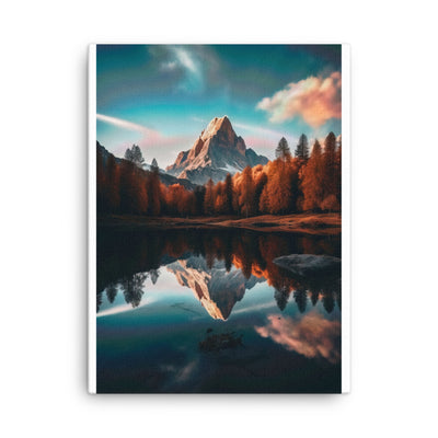 Bergsee, Berg und Bäume - Foto - Leinwand berge xxx 45.7 x 61 cm