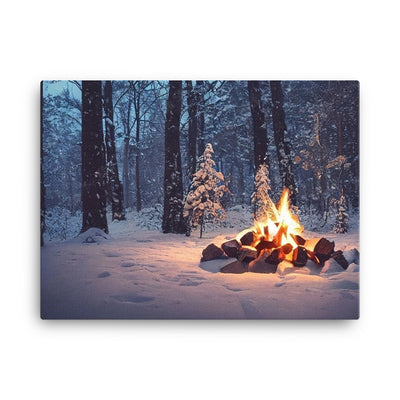 Lagerfeuer im Winter - Camping Foto - Leinwand camping xxx 45.7 x 61 cm