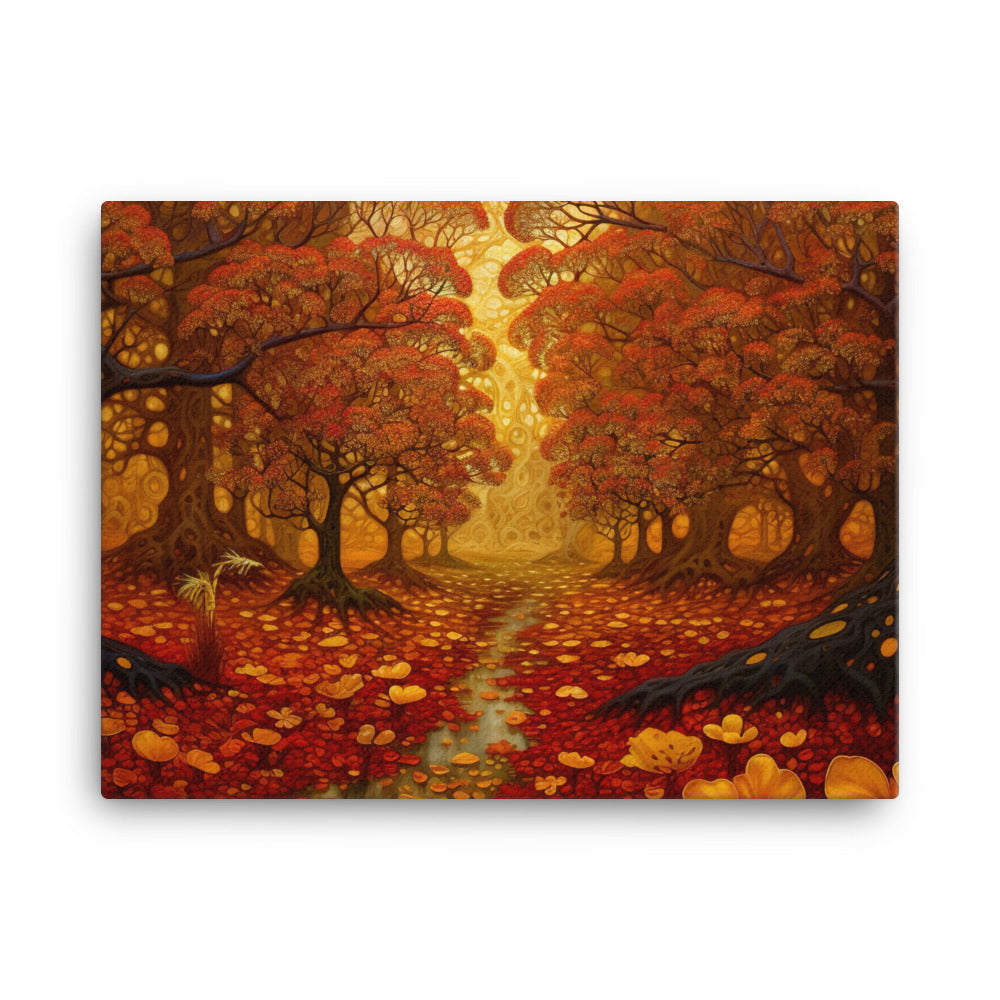 Wald im Herbst und kleiner Bach - Leinwand camping xxx 45.7 x 61 cm