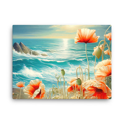 Blumen, Meer und Sonne - Malerei - Leinwand camping xxx 45.7 x 61 cm