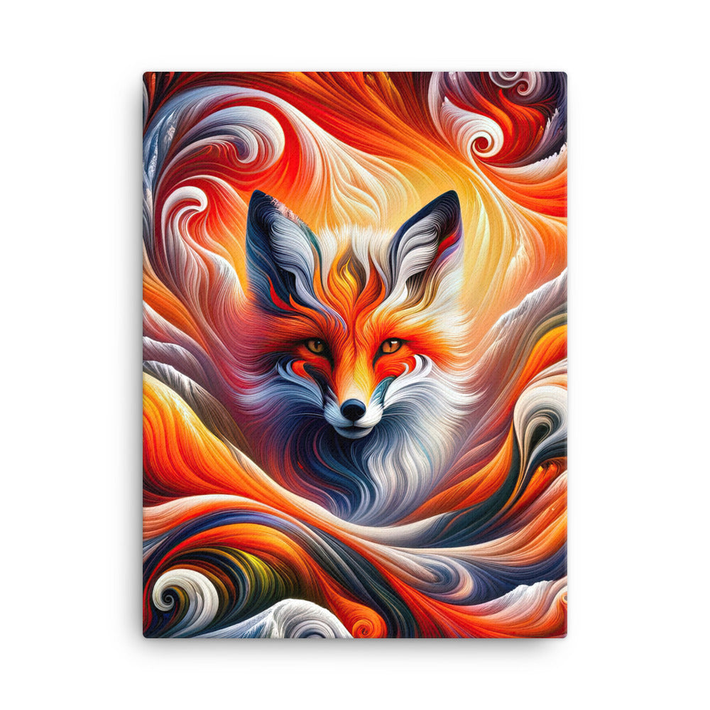 Abstraktes Kunstwerk, das den Geist der Alpen verkörpert. Leuchtender Fuchs in den Farben Orange, Rot, Weiß - Leinwand camping xxx yyy zzz 45.7 x 61 cm