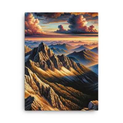Alpen in Abenddämmerung: Acrylgemälde mit beleuchteten Berggipfeln - Leinwand berge xxx yyy zzz 45.7 x 61 cm