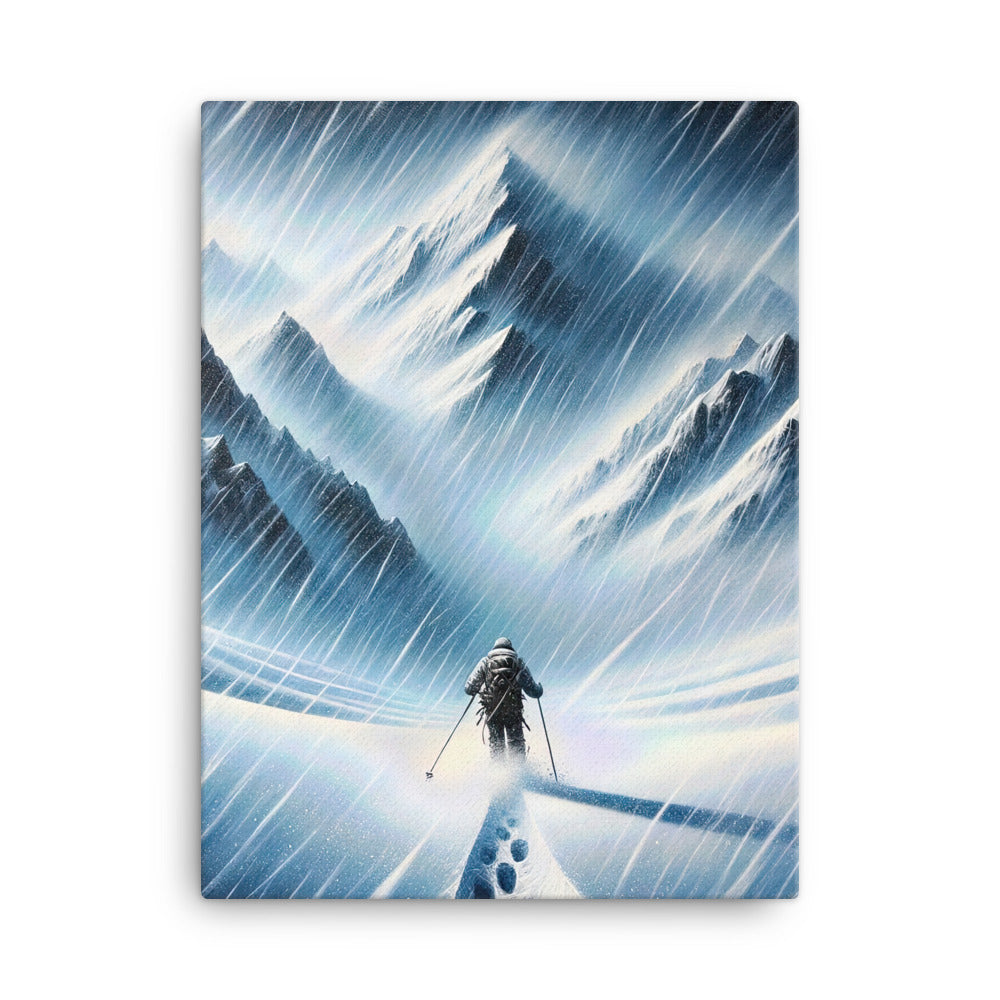 Wanderer und Bergsteiger im Schneesturm: Acrylgemälde der Alpen - Leinwand wandern xxx yyy zzz 45.7 x 61 cm