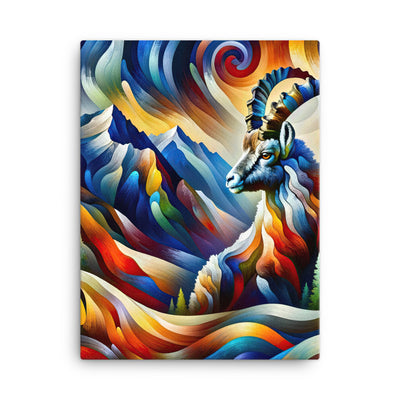Alpiner Steinbock: Abstrakte Farbflut und lebendige Berge - Leinwand berge xxx yyy zzz 45.7 x 61 cm