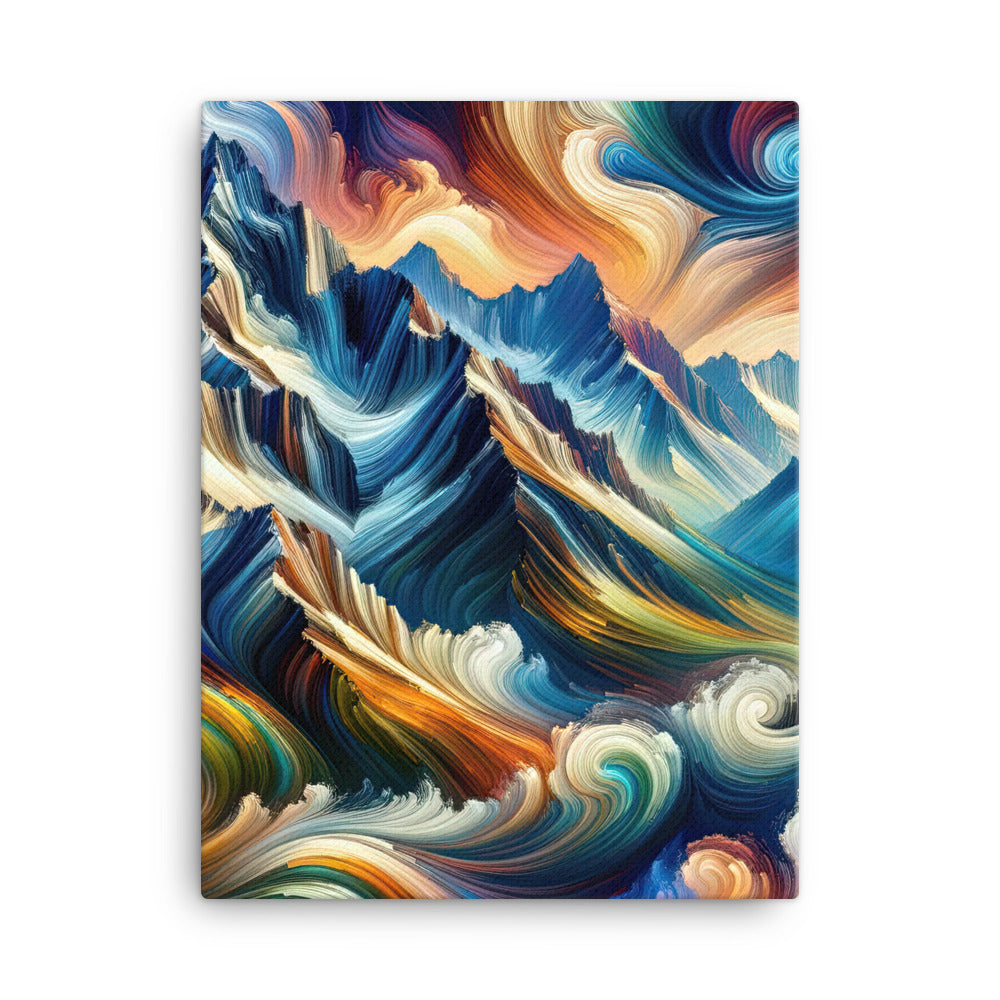 Abstrakte Kunst der Alpen mit lebendigen Farben und wirbelnden Mustern, majestätischen Gipfel und Täler - Leinwand berge xxx yyy zzz 45.7 x 61 cm
