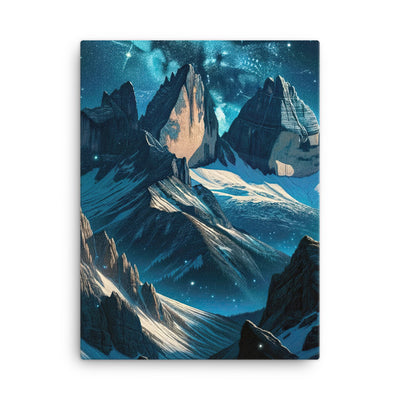 Fuchs in Alpennacht: Digitale Kunst der eisigen Berge im Mondlicht - Leinwand camping xxx yyy zzz 45.7 x 61 cm