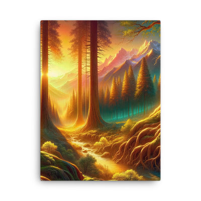Golden-Stunde Alpenwald, Sonnenlicht durch Blätterdach - Leinwand camping xxx yyy zzz 45.7 x 61 cm