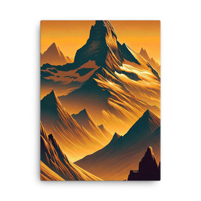 Fuchs in Alpen-Sonnenuntergang, goldene Berge und tiefe Täler - Leinwand camping xxx yyy zzz 45.7 x 61 cm