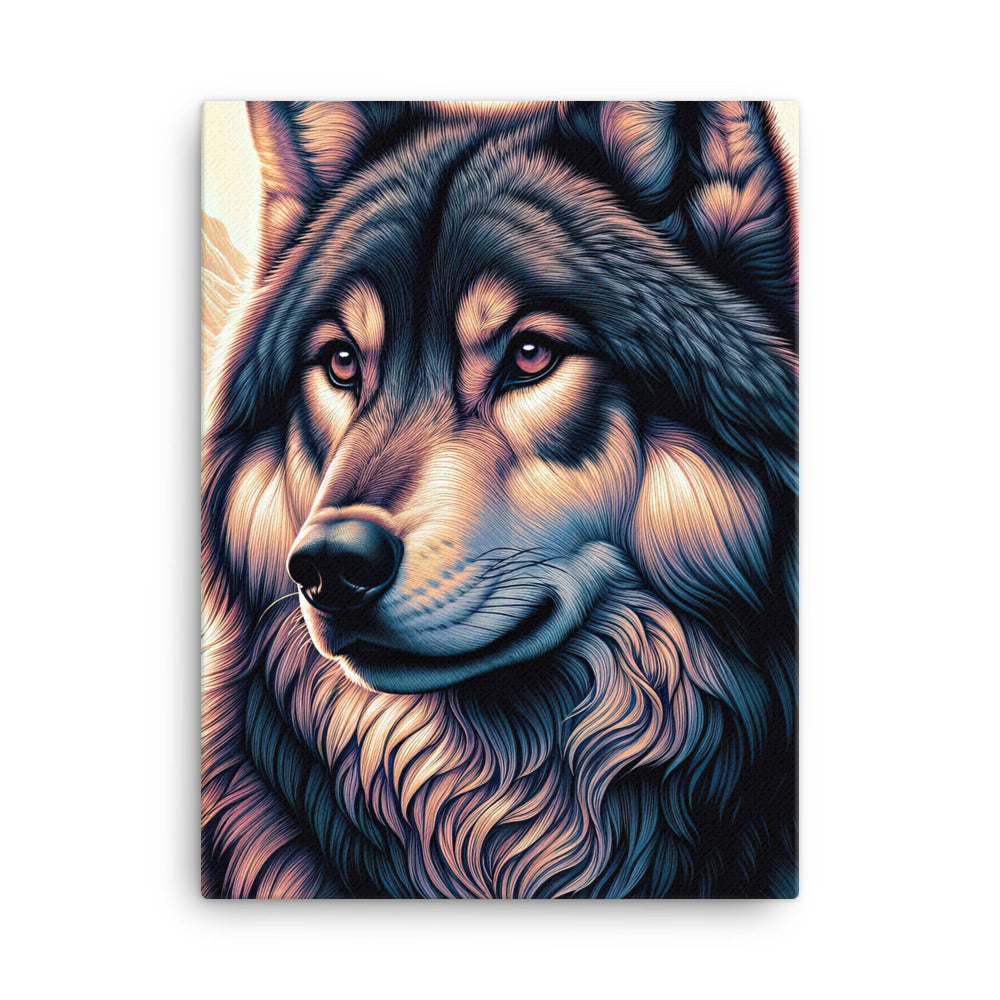 Majestätischer, glänzender Wolf in leuchtender Illustration (AN) - Leinwand xxx yyy zzz 45.7 x 61 cm