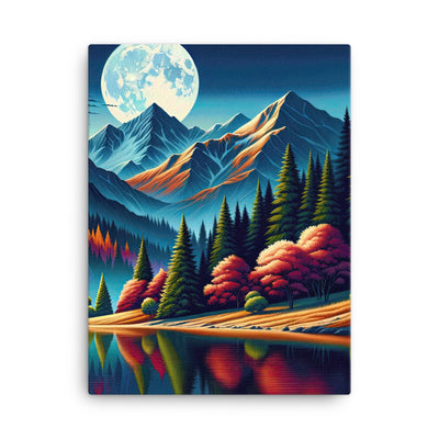 Ruhiger Herbstabend in den Alpen, grün-rote Berge - Leinwand berge xxx yyy zzz 45.7 x 61 cm