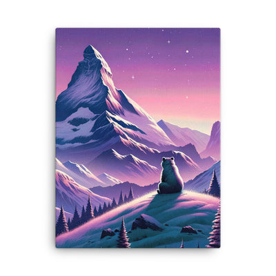 Bezaubernder Alpenabend mit Bär, lavendel-rosafarbener Himmel (AN) - Leinwand xxx yyy zzz 45.7 x 61 cm