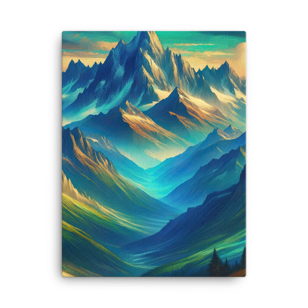 Atemberaubende alpine Komposition mit majestätischen Gipfeln und Tälern - Leinwand berge xxx yyy zzz 45.7 x 61 cm
