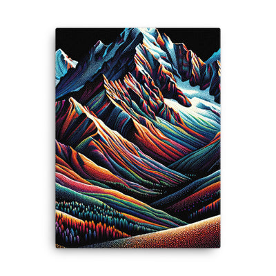 Pointillistische Darstellung der Alpen, Farbpunkte formen die Landschaft - Leinwand berge xxx yyy zzz 45.7 x 61 cm
