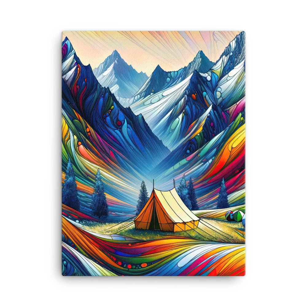 Surreale Alpen in abstrakten Farben, dynamische Formen der Landschaft - Leinwand camping xxx yyy zzz 45.7 x 61 cm