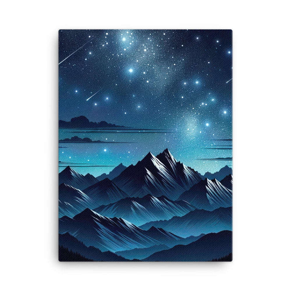 Alpen unter Sternenhimmel mit glitzernden Sternen und Meteoren - Leinwand berge xxx yyy zzz 45.7 x 61 cm