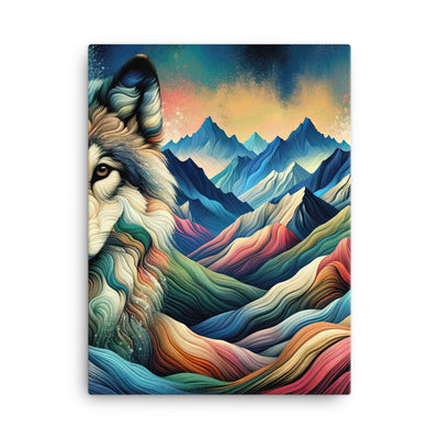 Traumhaftes Alpenpanorama mit Wolf in wechselnden Farben und Mustern (AN) - Leinwand xxx yyy zzz 45.7 x 61 cm