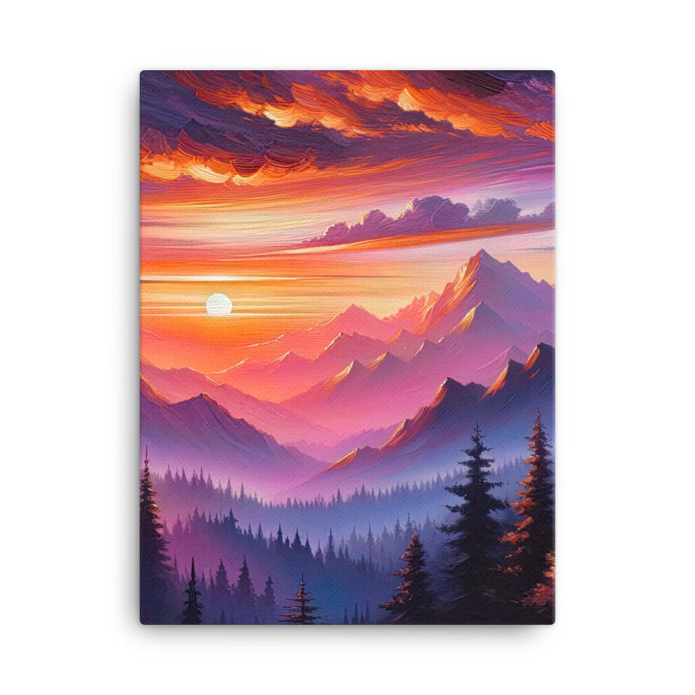Ölgemälde der Alpenlandschaft im ätherischen Sonnenuntergang, himmlische Farbtöne - Leinwand berge xxx yyy zzz 45.7 x 61 cm
