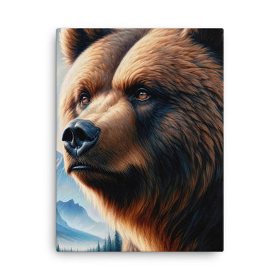 Ölgemälde, das das Gesicht eines starken realistischen Bären einfängt. Porträt - Leinwand camping xxx yyy zzz 45.7 x 61 cm